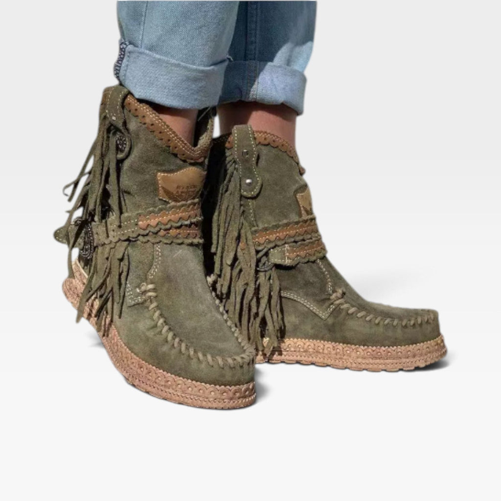 Women's Suede Fringe Ankle Boots — view 3