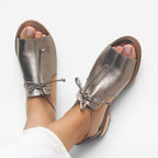 Women's Leather Open-Toe Sandals with Ankle Strap — view 4