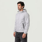 Men's hooded windbreaker in Light Grey | Meldon – side view