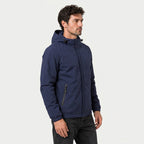 Men's hooded windbreaker in Navy | Meldon – side view