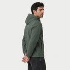 Men's hooded windbreaker in Dark Green | Meldon – side view