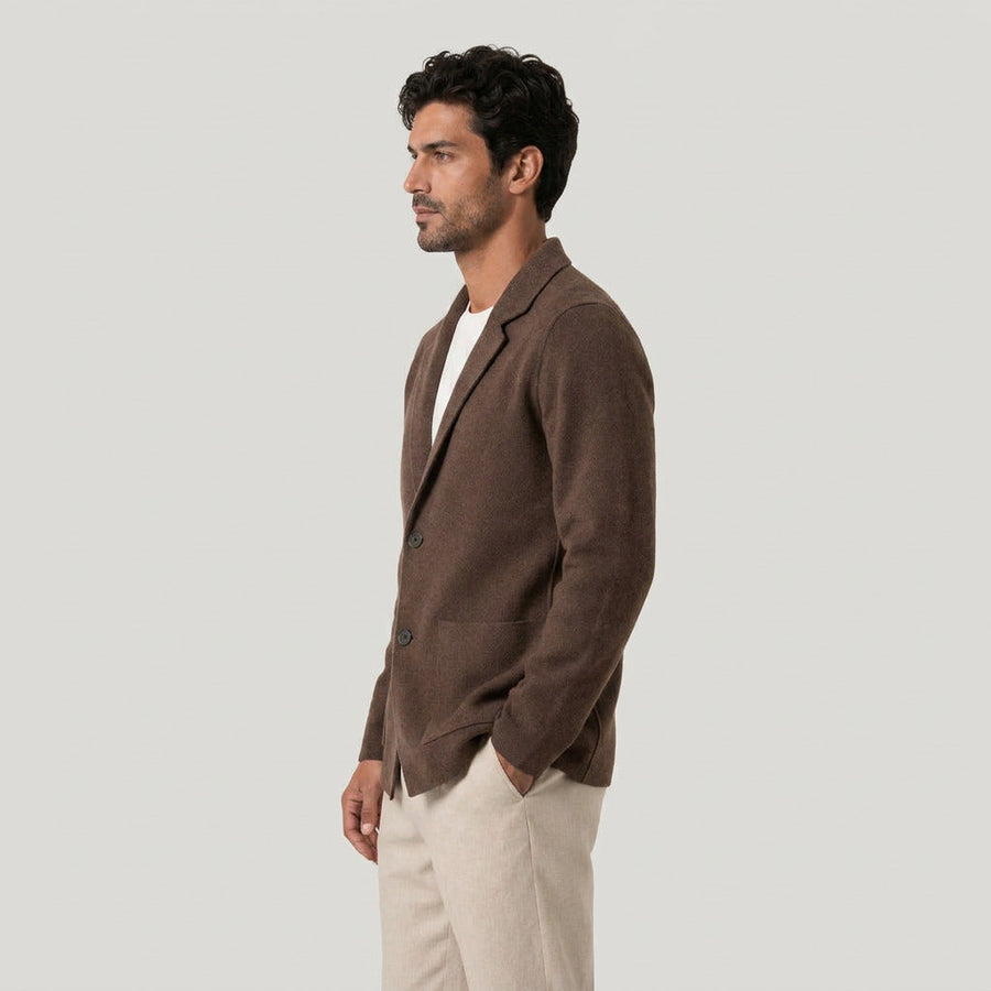 Men's knitted blazer in Brown | Swanbourne – side view