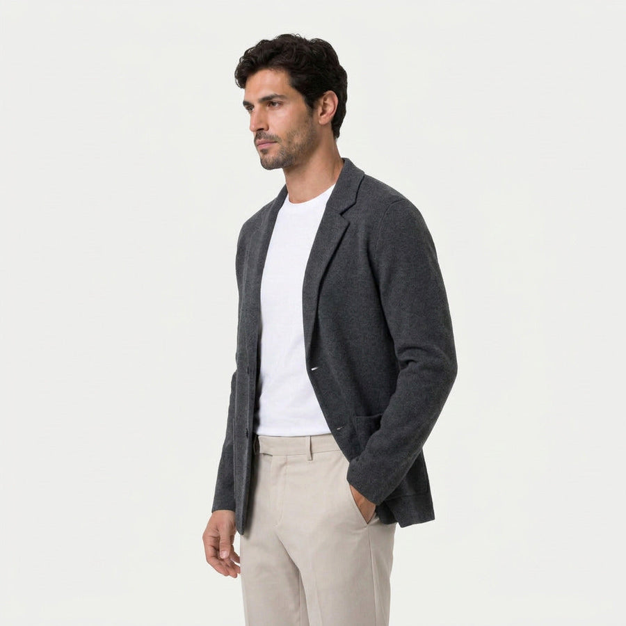 Men's knitted blazer in Dark Grey | Swanbourne – side view