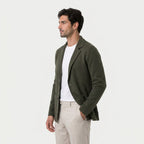 Men's knitted blazer in Olive | Swanbourne – side view