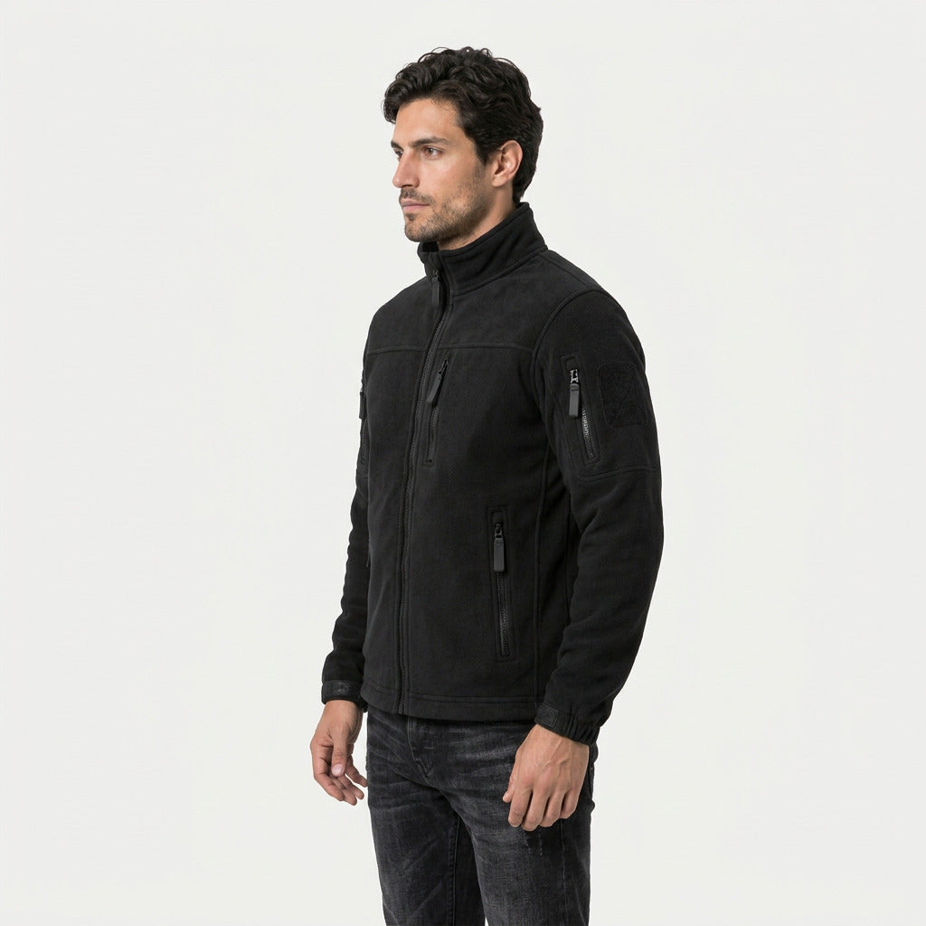 Men's utility fleece jacket in Black | Ramsgill – side view