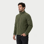 Men's utility fleece jacket in Olive | Ramsgill – side view