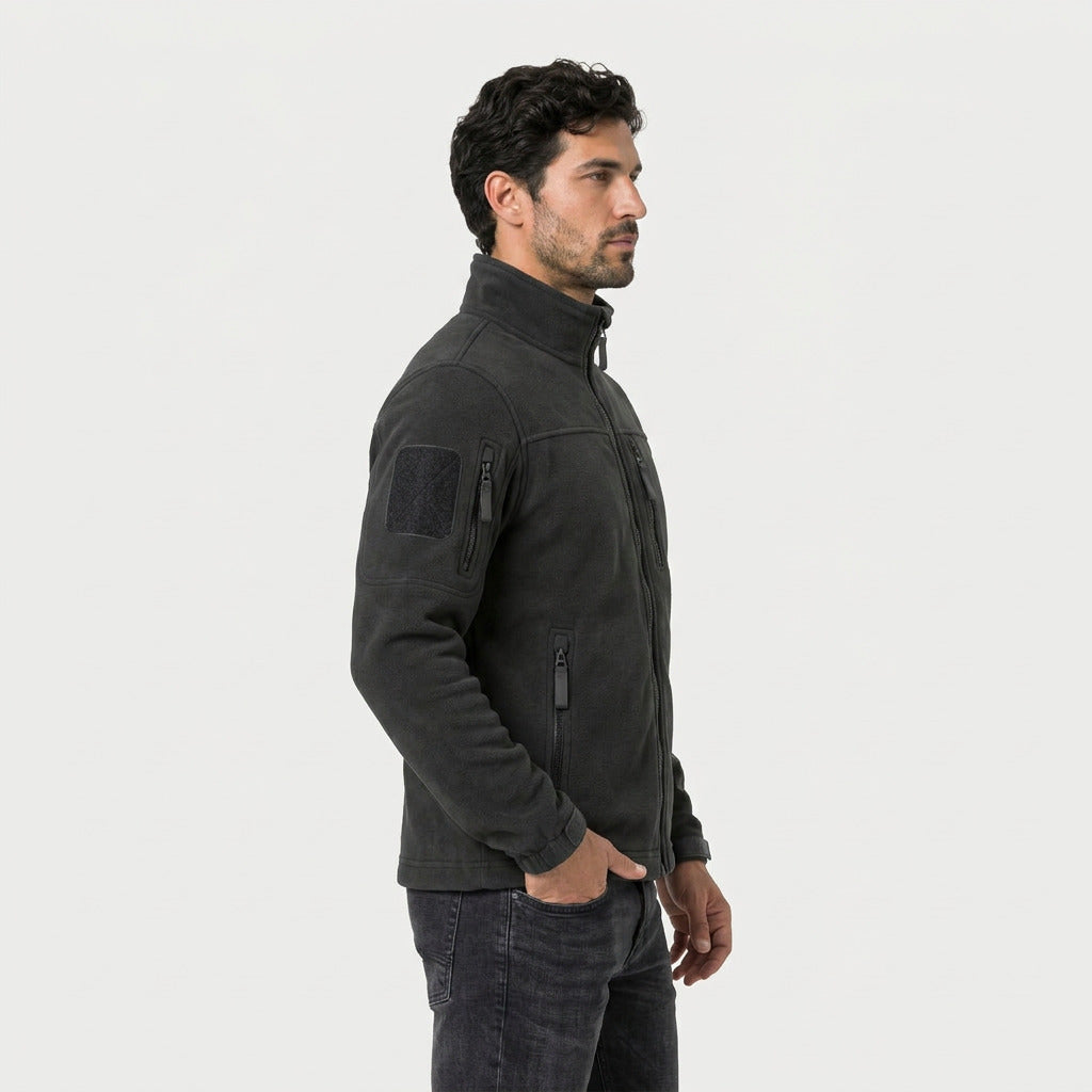 Men's utility fleece jacket in Charcoal | Ramsgill – side view