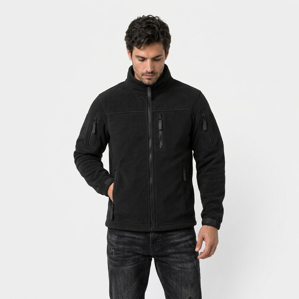 Men's utility fleece jacket in Black | Ramsgill – front view