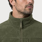 Men's utility fleece jacket in Olive | Ramsgill – detail view