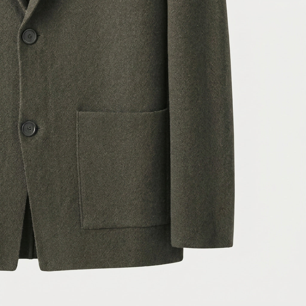 Men's knitted blazer in Olive | Swanbourne – detail view