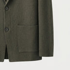 Men's knitted blazer in Olive | Swanbourne – detail view