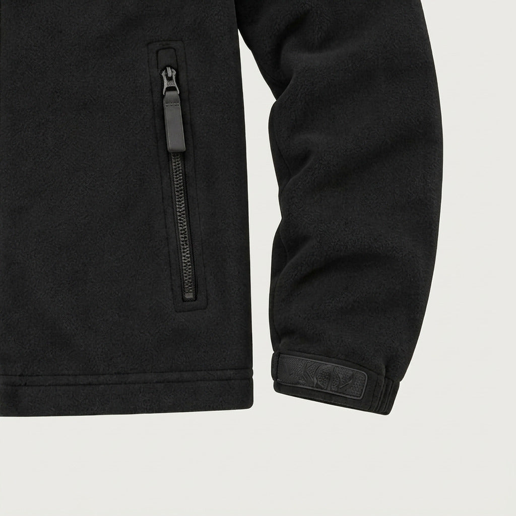 Men's utility fleece jacket in Black | Ramsgill – detail view