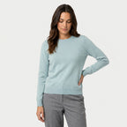 Women's Fitted Crew Neck Jumper in Mint | Frampton – front view