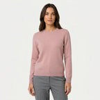 Women's Fitted Crew Neck Jumper in Dusty Pink | Frampton – front view