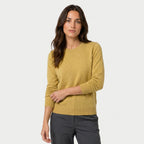 Women's Fitted Crew Neck Jumper in Mustard | Frampton – front view