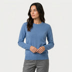 Women's Fitted Crew Neck Jumper in Blue | Frampton – front view
