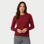 Women's Fitted Crew Neck Jumper in Red | Frampton – front view