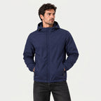 Men's hooded windbreaker in Navy | Meldon – front view