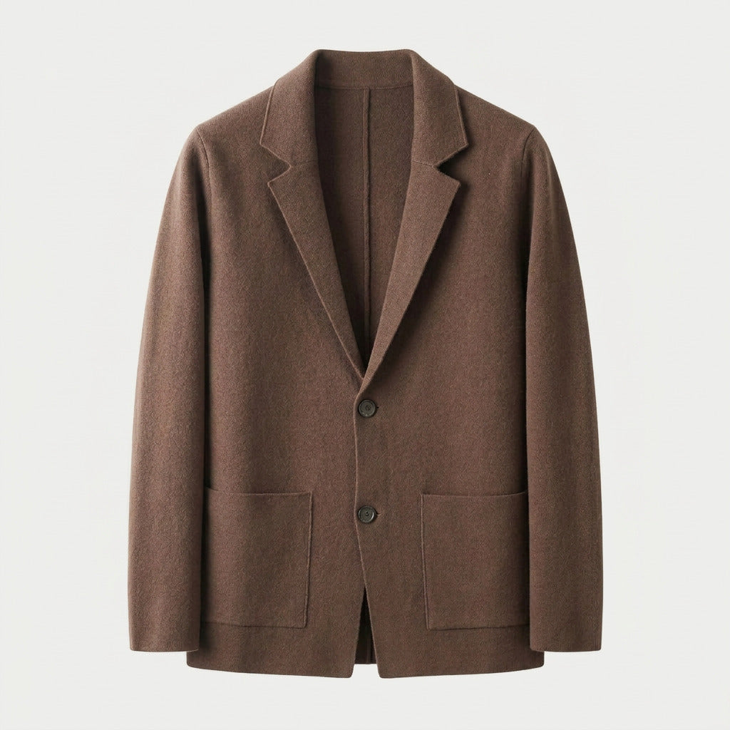 Men's knitted blazer in Brown | Swanbourne – front view