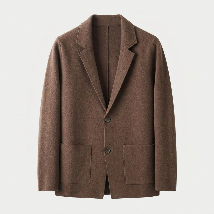 Men's knitted blazer in Brown | Swanbourne – front view