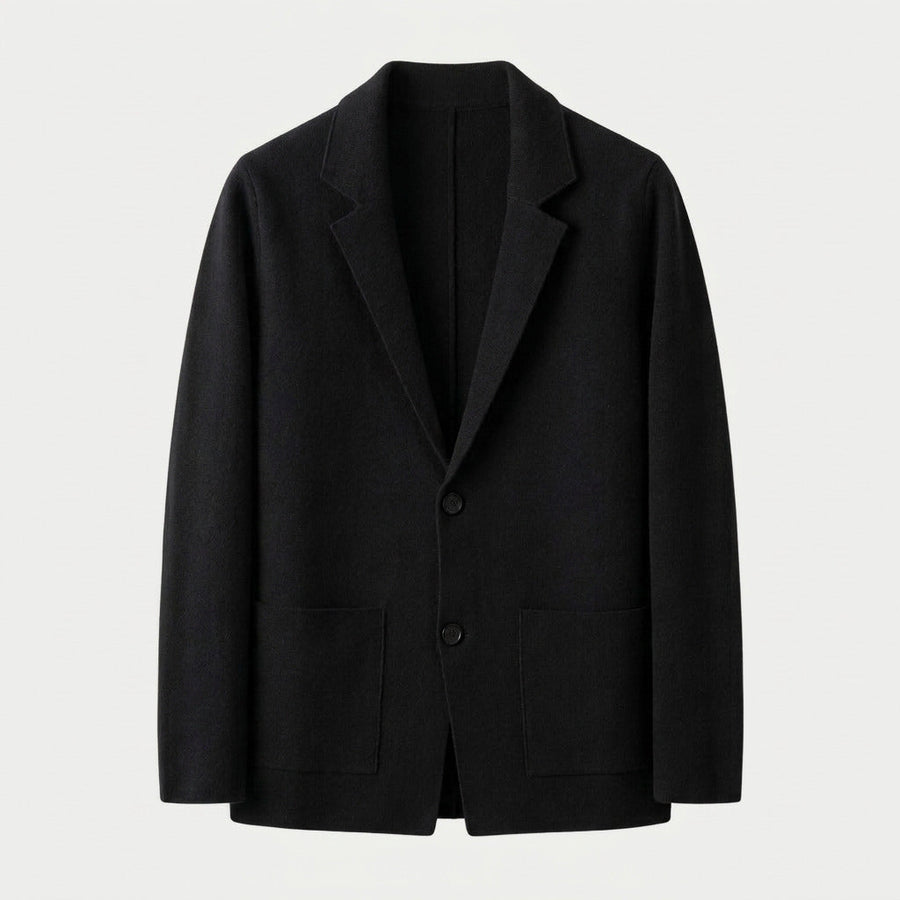 Men's knitted blazer in Black | Swanbourne – front view