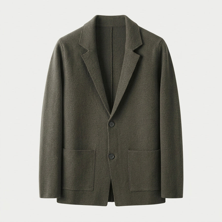 Men's knitted blazer in Olive | Swanbourne – front view