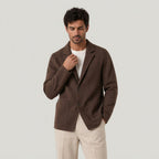 Men's knitted blazer in Brown | Swanbourne – front view