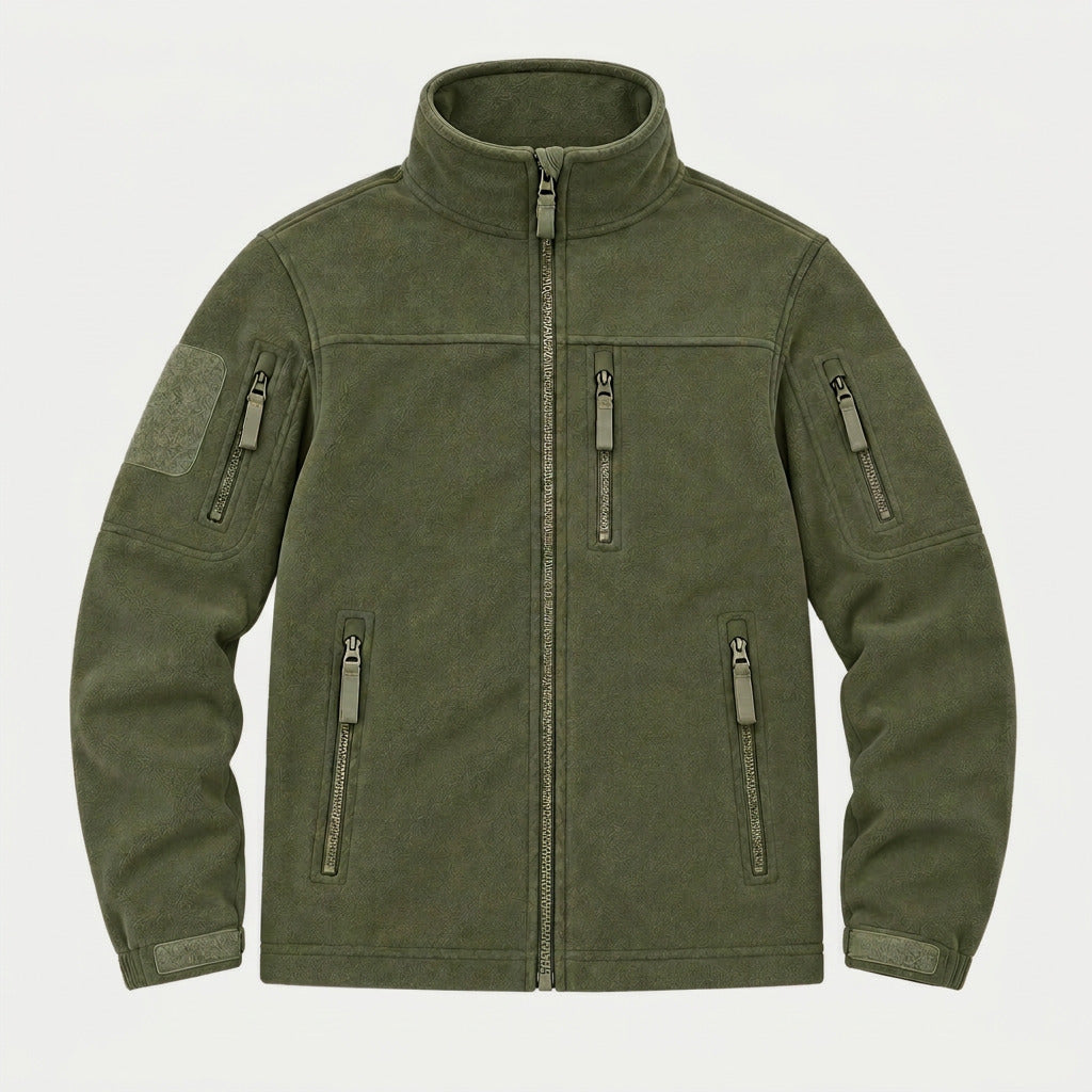 Men's utility fleece jacket in Olive | Ramsgill – front view