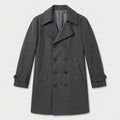 Men's double-breasted overcoat in Grey | Saxtead – front view