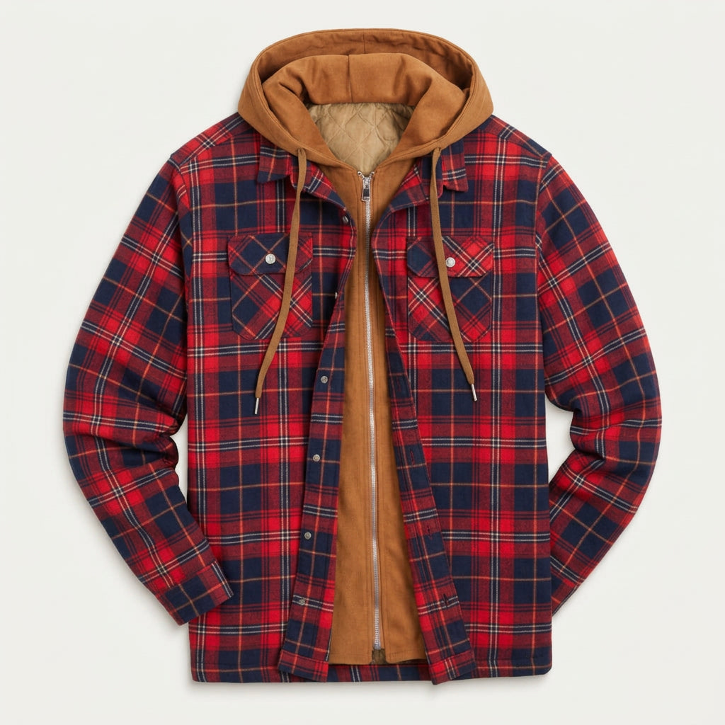 Navy Red Check
