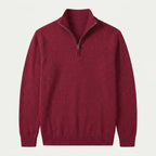 Men's half-zip jumper in Burgundy | Ugthorpe – front view