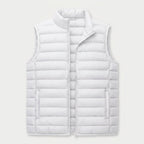 Men's Quilted Puffer Gilet in White | Sherston – front view