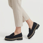 Women's chunky loafers in Black | Fingest – side view