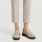 Women's chunky loafers in Cream | Fingest – front view