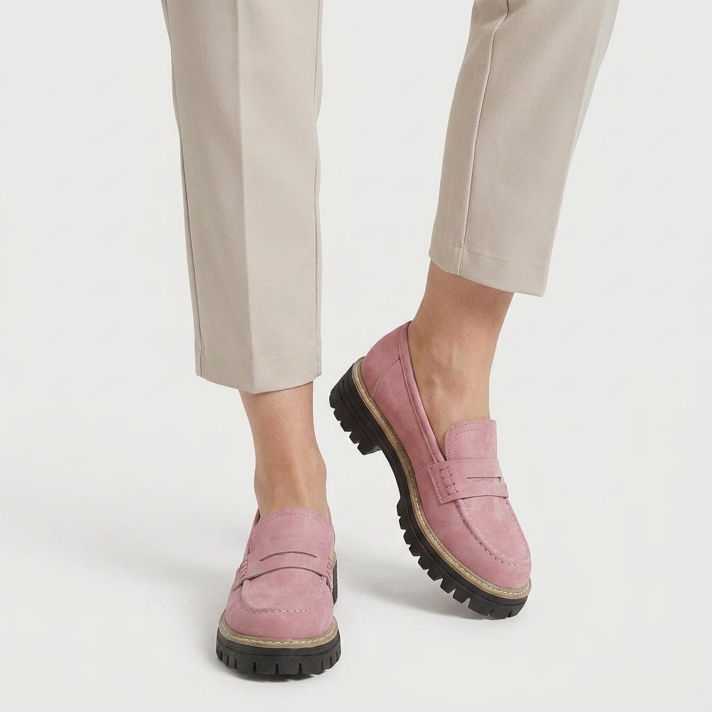 Women's chunky loafers in Pink | Fingest – side view