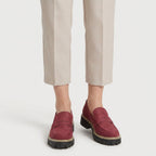 Women's chunky loafers in Burgundy | Fingest – front view