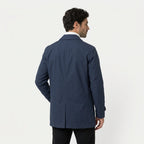 Men's single-breasted car coat in Navy | Rockbourne – back view
