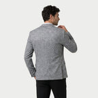 Men's textured wool-blend blazer in Light Grey | Tresmeer – back view