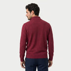 Men's half-zip jumper in Burgundy | Ugthorpe – back view
