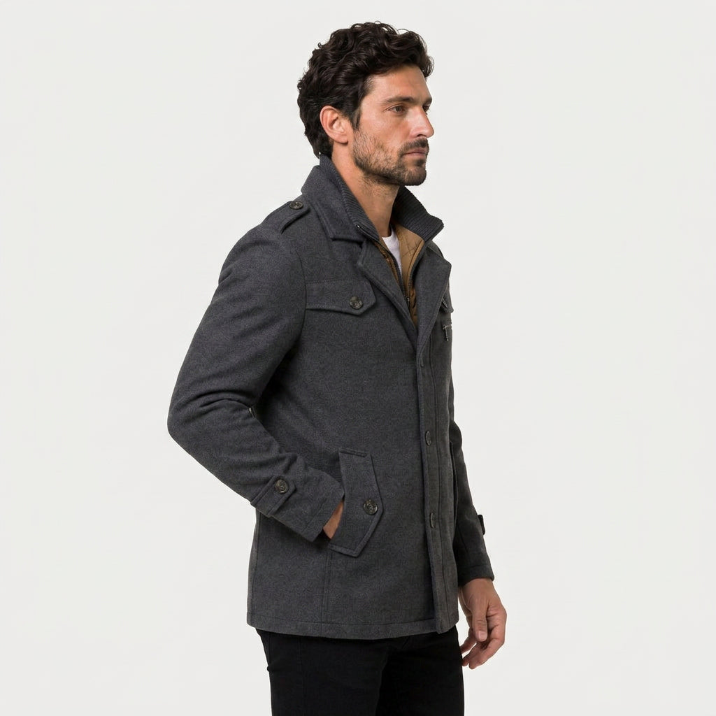 Men's wool-blend field jacket in Charcoal | Stogumber – side view