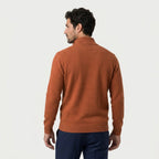 Men's half-zip jumper in Rust | Ugthorpe – back view
