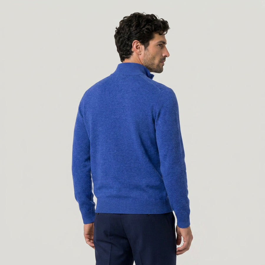 Men's half-zip jumper in Blue | Ugthorpe – back view