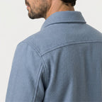 Men's brushed overshirt in Light Blue | Nettlecombe – detail view