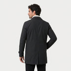 Men's single-breasted car coat in Black | Rockbourne – back view