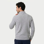 Men's half-zip jumper in Light Grey | Ugthorpe – back view