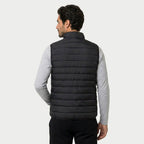 Men's Quilted Puffer Gilet in Black | Sherston – back view