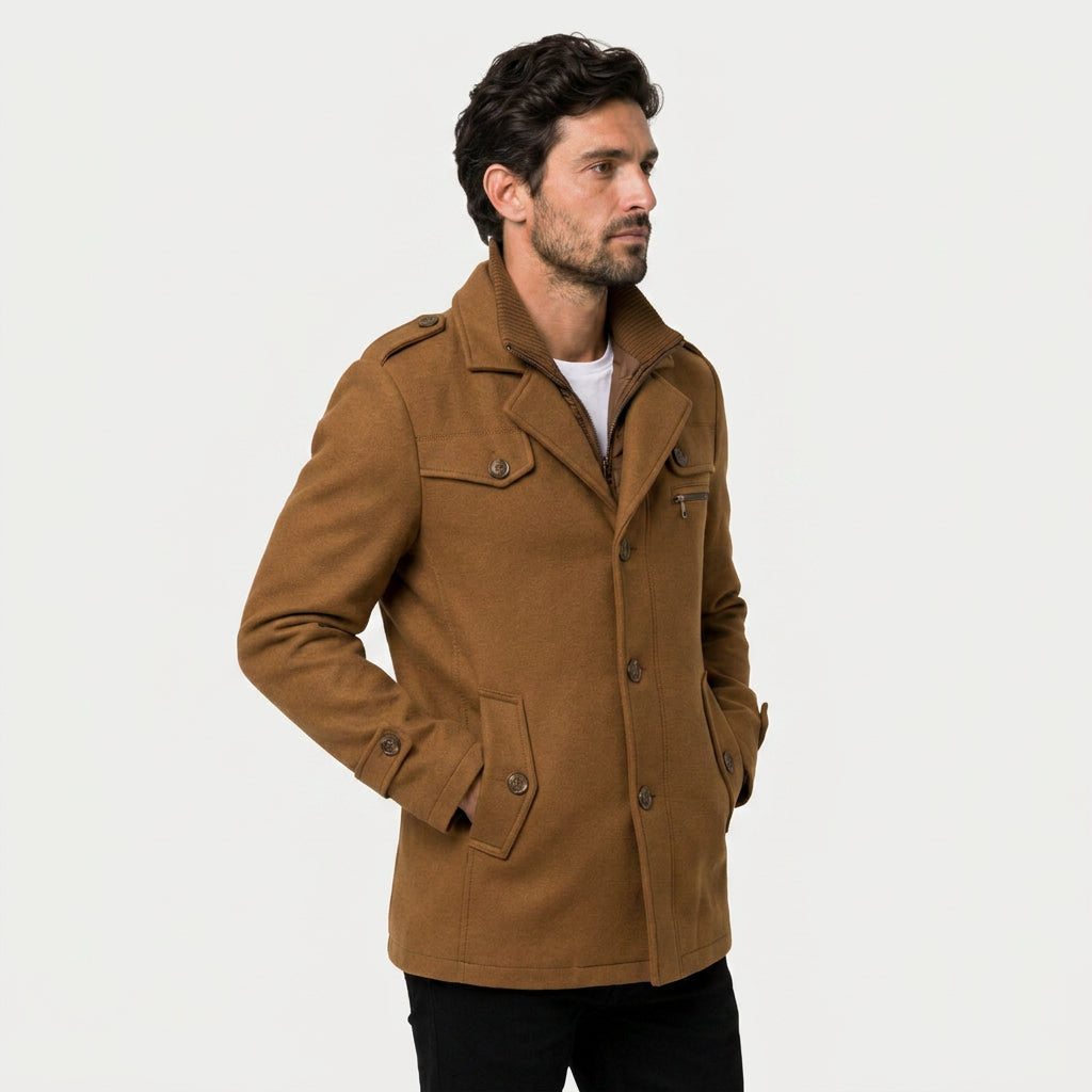 Men's wool-blend field jacket in Camel | Stogumber – side view
