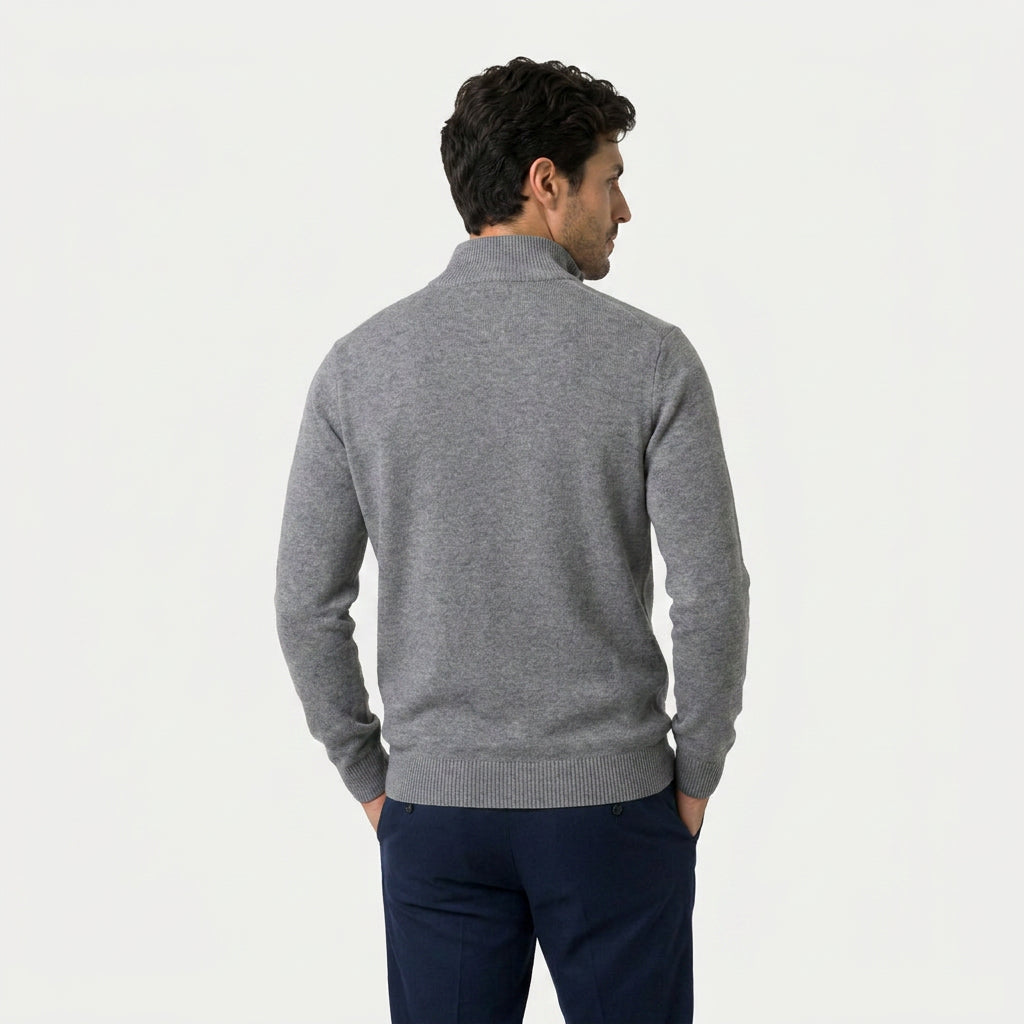 Men's half-zip jumper in Grey | Ugthorpe – back view