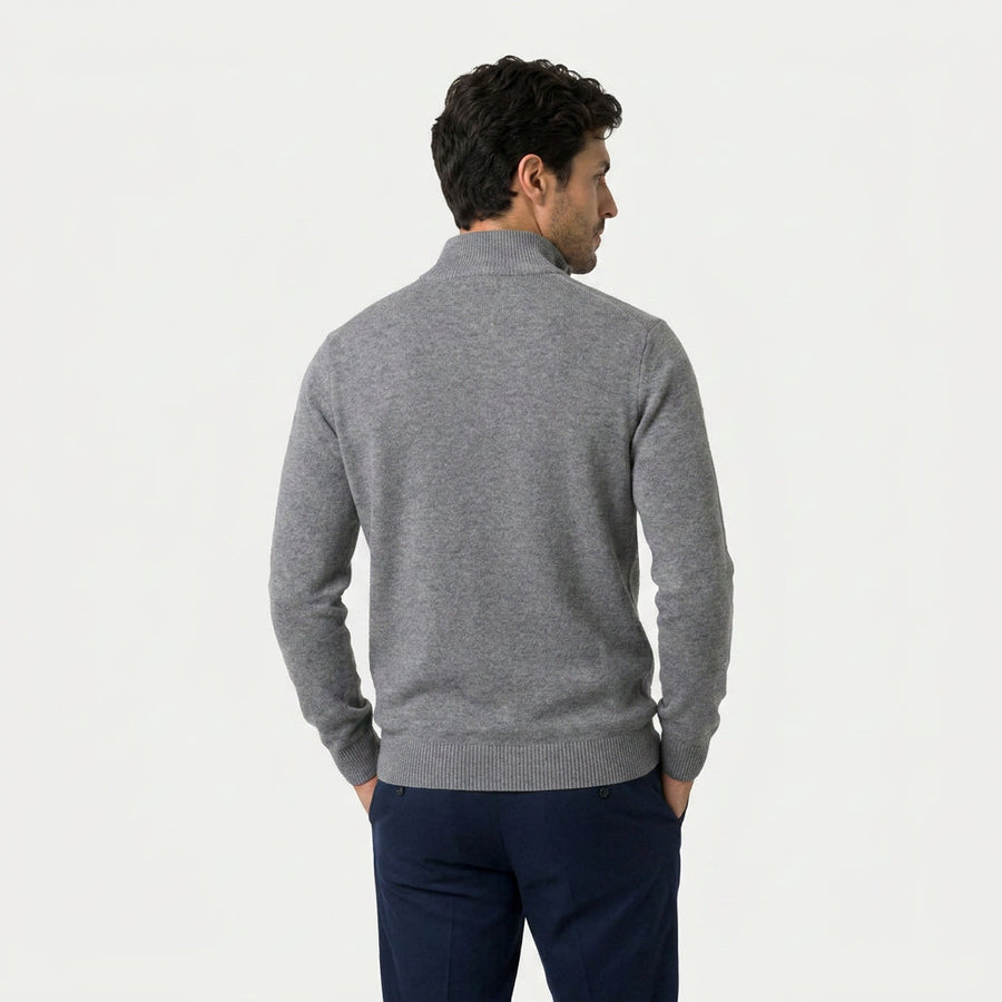 Men's half-zip jumper in Grey | Ugthorpe – back view
