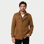 Men's wool-blend field jacket in Camel | Stogumber – front view
